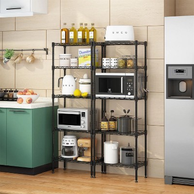 LunaLulinlk Adjustable Modular Metal Shelving Unit Heavy Duty Kitchen Storage Rack Organizer for Home Garage Pantry