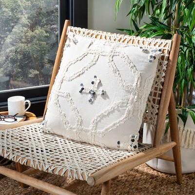 Daphne 20" x 20" Off-White Cotton Accent Pillow