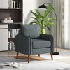 Tangkula 2PCS Modern Accent Chair Upholstered Mid-Century Armchair w/ Rubber Wood Legs - 2 of 4
