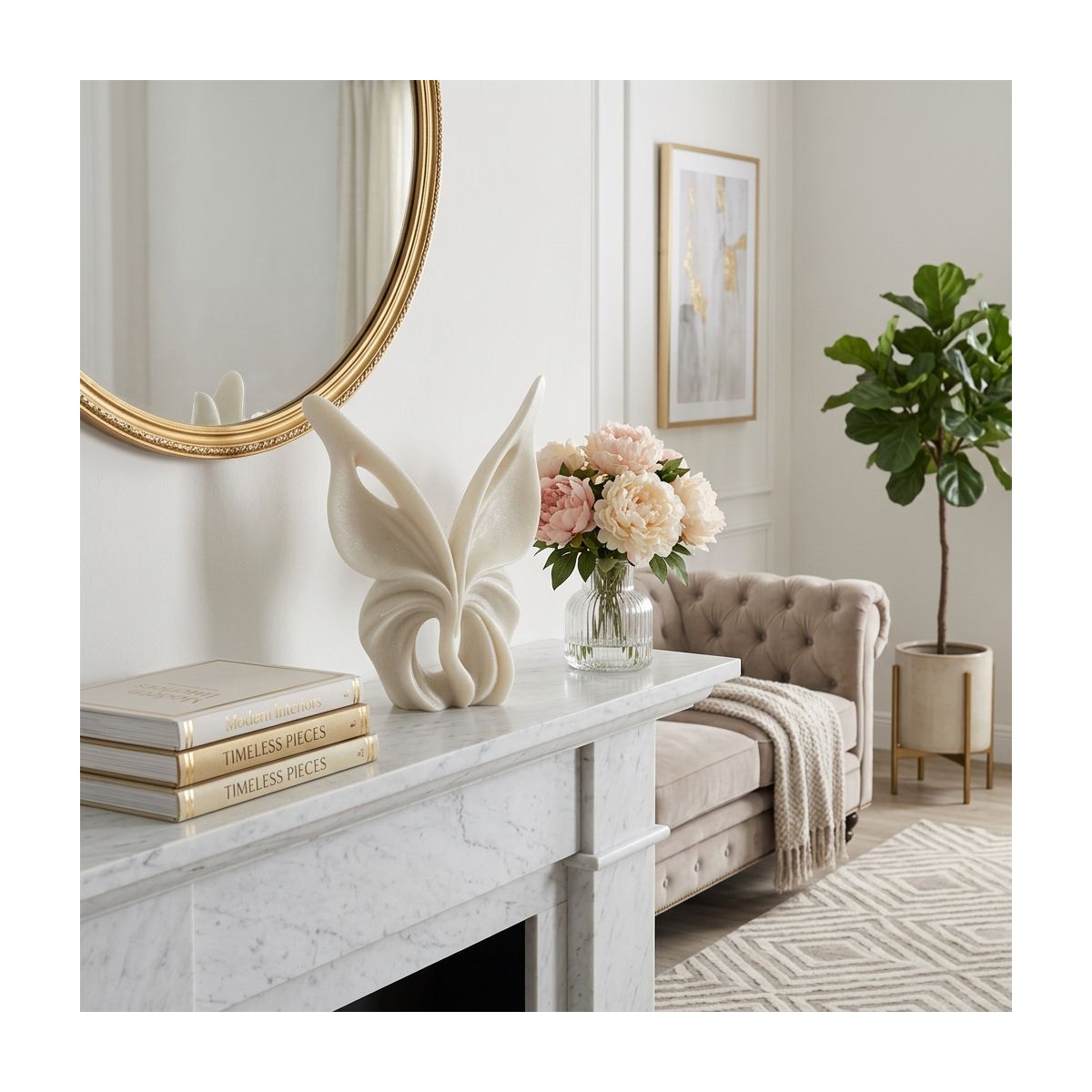 Elegant Resin Butterfly Statue Figurine for Home Decor - Sculpture Decorative Object for Bathroom, Office, and Living Room Accent