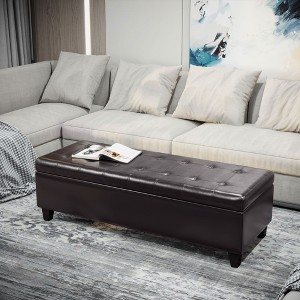 NicBex Faux Leather Storage Ottoman Bench,Upholstered Storage Ottoman with Lift Top,Modern Storage Bench for Living Room,Bedroom - 1 of 4