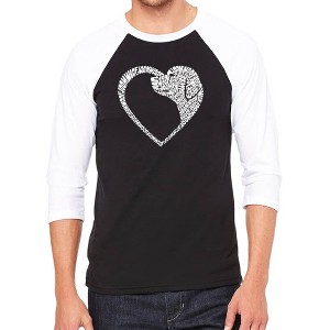 LA Pop Art Dog Heart - Men's Raglan Baseball Word Art T-Shirt - 1 of 4