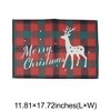 Unique Bargains Christmas Place Mats Flax Red White Green 11.8"x17.7" 2Pcs - 3 of 4