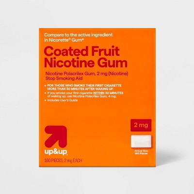 Nicotine 2mg Stop Smoking Aid Fruit Coated Gum - 160ct - up&up™