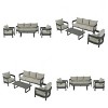 4-Piece Outdoor Patio Seating Set, Round Armrest Conversation Chair with Coffee Table, Chairs with Iron Frame and Foam Cushions-Cuddlewood - 4 of 4