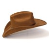 Western Express Burnt Sienna Suede Finish Western Wide Cattleman Hat with Leather Hat Band - 4 of 4