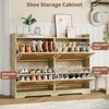 Entryway Shoe Cabinet with 4 Flip Drawers, Wide Shoe Storage Organizer Cabinet, Hidden Wood Breathable Shoe Rack for Entryway, Hallway, Foyer - 4 of 4