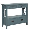 Lyngins Vintage Solid Pine Console Table with 4 Drawers (2 Handle Styles) + Open Shelf, Classic Entryway Table, Sofa Table for Living Room, Bedroom - 3 of 4