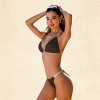 Women's Stylish Blue & Yellow Contrast Trim Ribbed Bikini Set  - Cupshe - 3 of 4