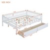 NicBex Twin/Full Size Daybed Wood Bed Frame with 2 Drawers and Fence Guardrails for Children,Boys,Girls - 3 of 4