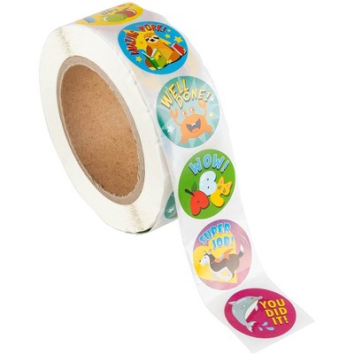 Juvale 1000 Count Animals Design Encouragement Stickers & Motivation Rewards for Kids & Students, 1.5" Diameter