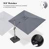 PURPLE LEAF Deluxe Aluminum Outdoor Patio Umbrella Square Cantilever Umbrellas - 4 of 4