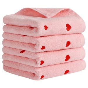 REGALWOVEN Cotton Bathroom Absorbent Heart Pattern Decorative Hand Towel 13" x 29" - 1 of 4
