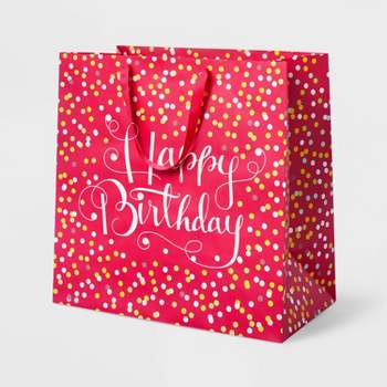 Large Confetti Birthday Gift Bag Pink - Spritz™