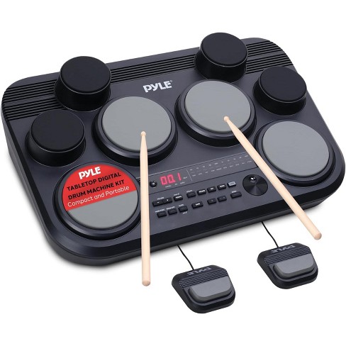 Pyle 8-Pad Tabletop Digital Drum Machine Kit with Foot Pedals and Drumsticks - image 1 of 4