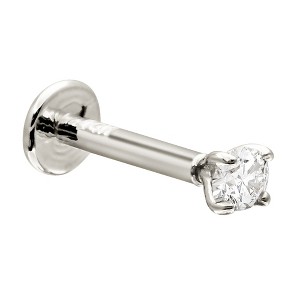Jewelry Avalanche Unisex 16G 14K Gold 2.5mm Moissanite Labret Studs, Monroe, Lip Ring, 16G - 1 of 4
