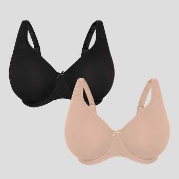 Fruit Of The Loom Women's Wirefree Cotton Bralette 2-pack Sand/white 42dd :  Target