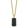 Chisel Stainless Steel Yellow IP-plated with Black Wire Inlay Dog Tag on a 24" Box Chain Necklace - 3 of 4