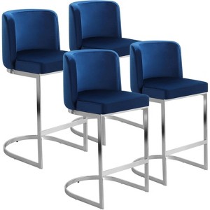 Bekrvio 26" Counter Height Bar Stools - with Back & C-Shaped Metal Frame, Upholstered Chairs for Kitchen Island, Home Bar, Pub - 1 of 4