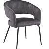 LeisureMod Verve 5-Piece Dining Set with 36" Round Dining Table in Black MDF Top and 4 Dining Chairs - 3 of 4