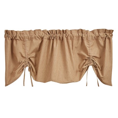 Park Designs Sturbridge Ticking Lined Farmhouse Red Valance 60"