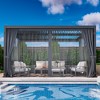 Heynemo Louvered Pergola, Outdoor Metal Canopy with 2 Independently Adjustable Louver Roof, Patio Pergola with Curtains & Netting - 2 of 4