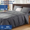 100 Egyptian Cotton Duvet Cover, Queen Size, 1000 TC Sateen, Soft Breathable, Set of 3, Dark Grey - 2 of 4