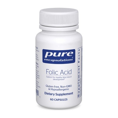 Pure Encapsulations Folic Acid - Hypoallergenic Dietary Supplement - 60 Capsules