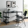 Writing Computer Desk with 4 Storage Shelves, 47" Wood Table Metal Frame for PC Laptop Notebook, Computer Table Study Desk Black - 4 of 4