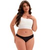 INSPIRE CHIC Women's Low Waist Panties Hi-Cut Frill Trim Satin Full Coverage Briefs, Available in Plus Size - 4 of 4