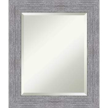21" x 25" Bark Rustic Framed Wall Mirror Gray - Amanti Art