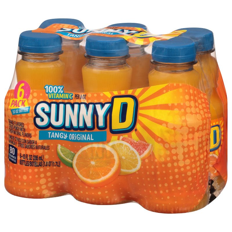 SunnyD Tangy Original Orange Flavored Citrus Punch Bottles - 6pk/10 fl oz, 4 of 8