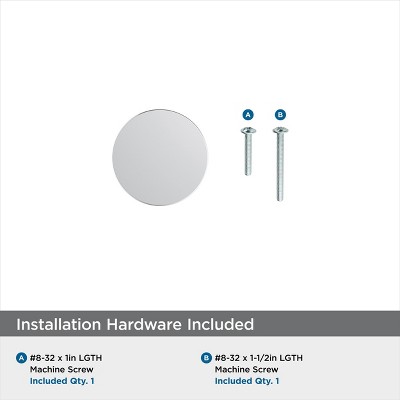 Polished Chrome Round Cabinet Knob, 1-1/4 inch Diameter