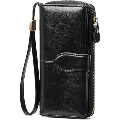 Acoinel Leather Wallets with Detachable Wrist Strap for Women