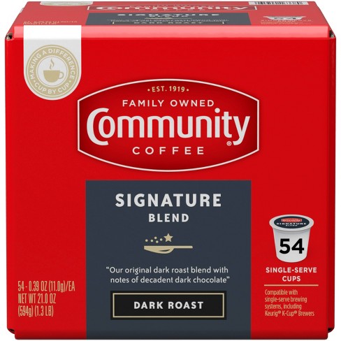 Community Coffee Signature Blend Dark Roast Coffee Brewer Compatible Pods 21oz 54ct Target