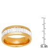 Steeltime Men's stainless steel and simulated emerald cut diamonds eternity band ring - 3 of 4