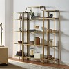 Crosley 80.5" 67" Aimee Etagere Set: Farmhouse Style, Anti-Tip, 12-Tier Steel Frame, Tempered Glass Shelves - 2 of 4