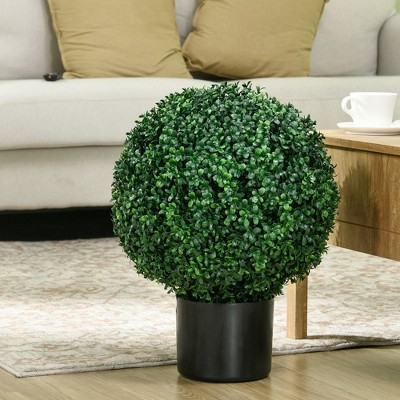 NicBex Artificial Ball Boxwood Topiary Trees, Set of 2, Indoor/Outdoor Faux Fake Plants in Pot, Perfect for Home Office Living Room Decor