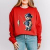 Simply Sage Market Women's Graphic Sweatshirt Teddy Bear Fisherman - 2 of 4