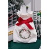 Gallerie II Splendor Velvet Wreath Design White Christmas Gift Bag - 2 of 3