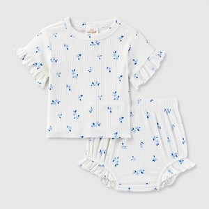 Baby Girls' Ribbed Top & Bottom Set - Cat & Jack™ - 1 of 3