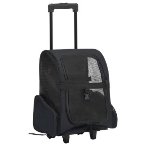 vidaXL Foldable Multipurpose Pet Trolley Black - 1 of 4