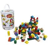 Right Track Toys Wooden Blocks Toy Set for Building - Rainbow Colored, 100 Pieces