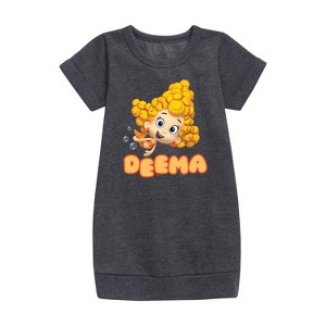 - Bubble Guppies - Deema Graphic Short Sleeve Fleece Dress - 1 of 3