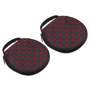Unique Bargains PU Leather Portable Grid Tote Dividers CD Case Holder 2 Pcs - 1 of 4