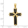 Black Bow Jewelry 14k Yellow Gold & Black Enamel Fleur de Lis Cross Pendant, 22 x 38nm - 4 of 4