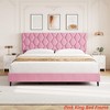 TWIN XL/Twin/Full /Queen/King Upholstered Bed Frame Heavy-Duty Platform Bed Frame w/ Upholstered Headboard and Strong Wood Slats - 3 of 4