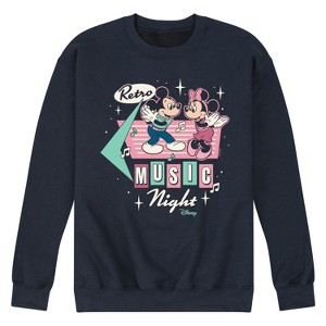 Men's - Disney - Mickey and Minnie Mouse Retro Music Night Graphic Fleece Sweatshirt - 1 of 4