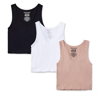 WallFlower Women's Insta Smooth Olivia Seamless Rib V-Neck Tank