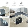 Rectangular Modern Stylish Coffee Table, Glass Table, With Tempered Glass Tabletop And Wooden Mdf Legs - 4 of 4